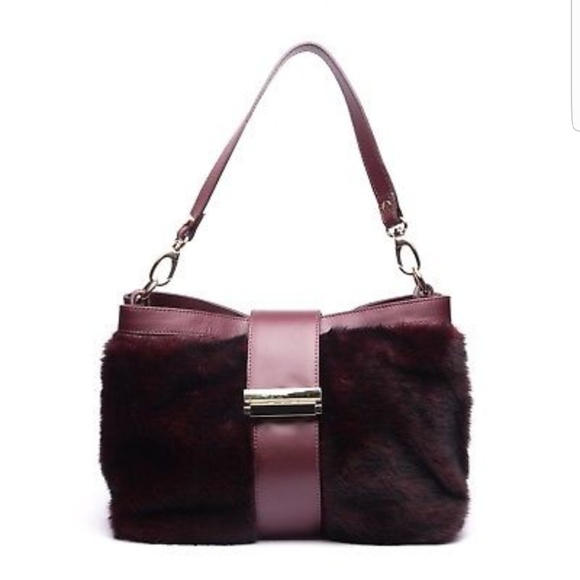 💥 Nardelli Fur Oxblood Bag Made in Italy - Picture 1 of 5